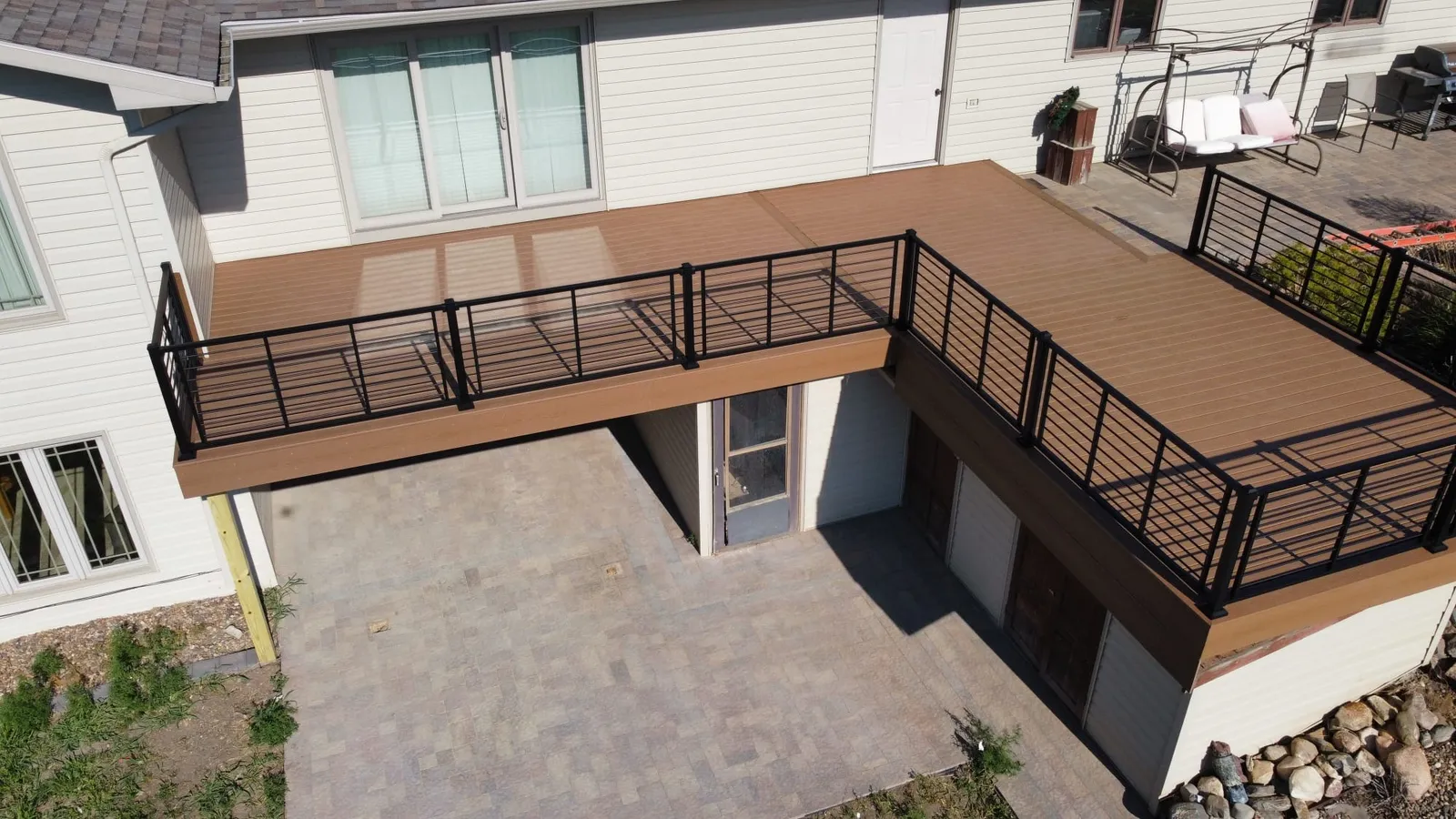Aerial Composite Deck & Railing in Dickinson, ND