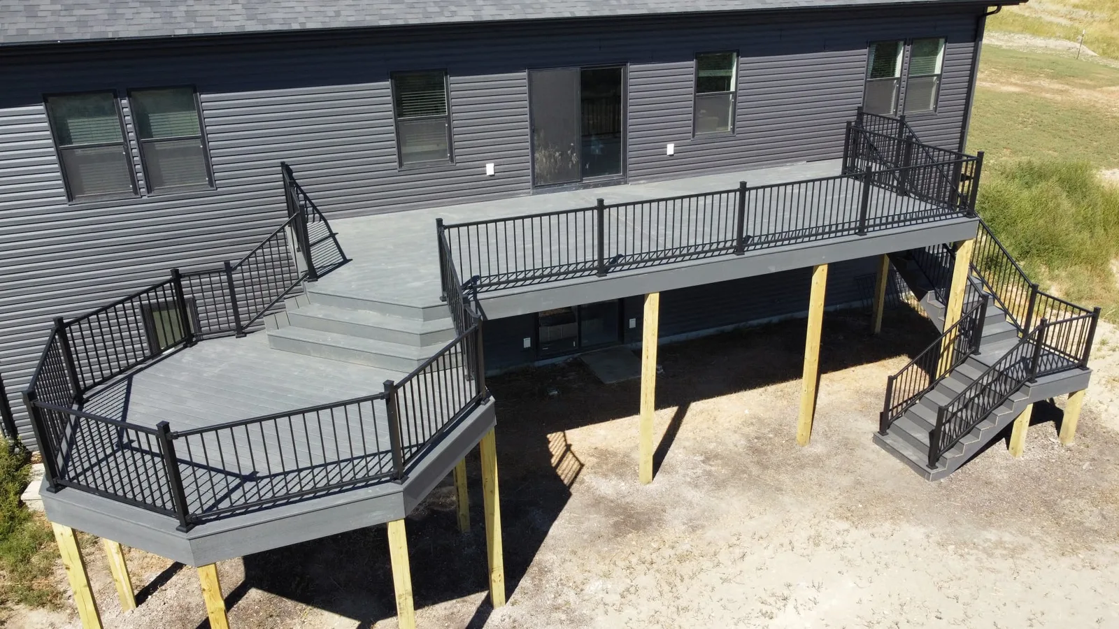 Aerial Wraparound Deck & Stairs in Dickinson, ND