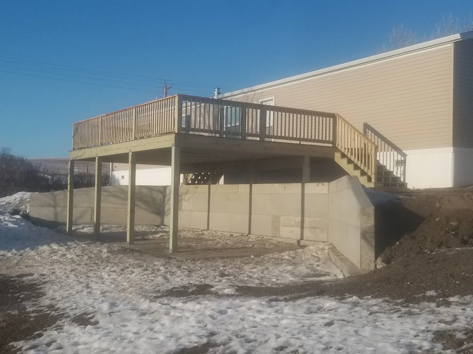 Elevated Deck on Concrete Foundation in Tioga, ND