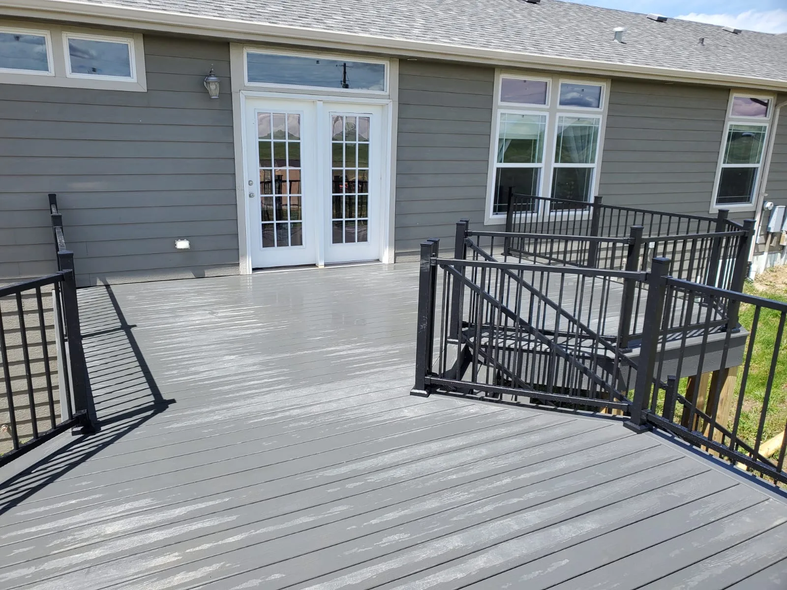 Composite Deck with French Doors in Sidney, MT