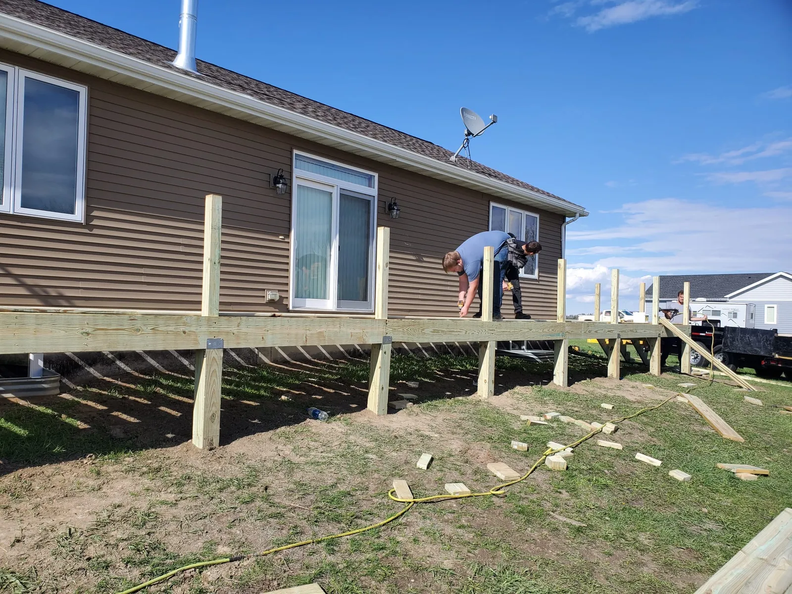 Raised Wood Deck Build in Tioga, ND