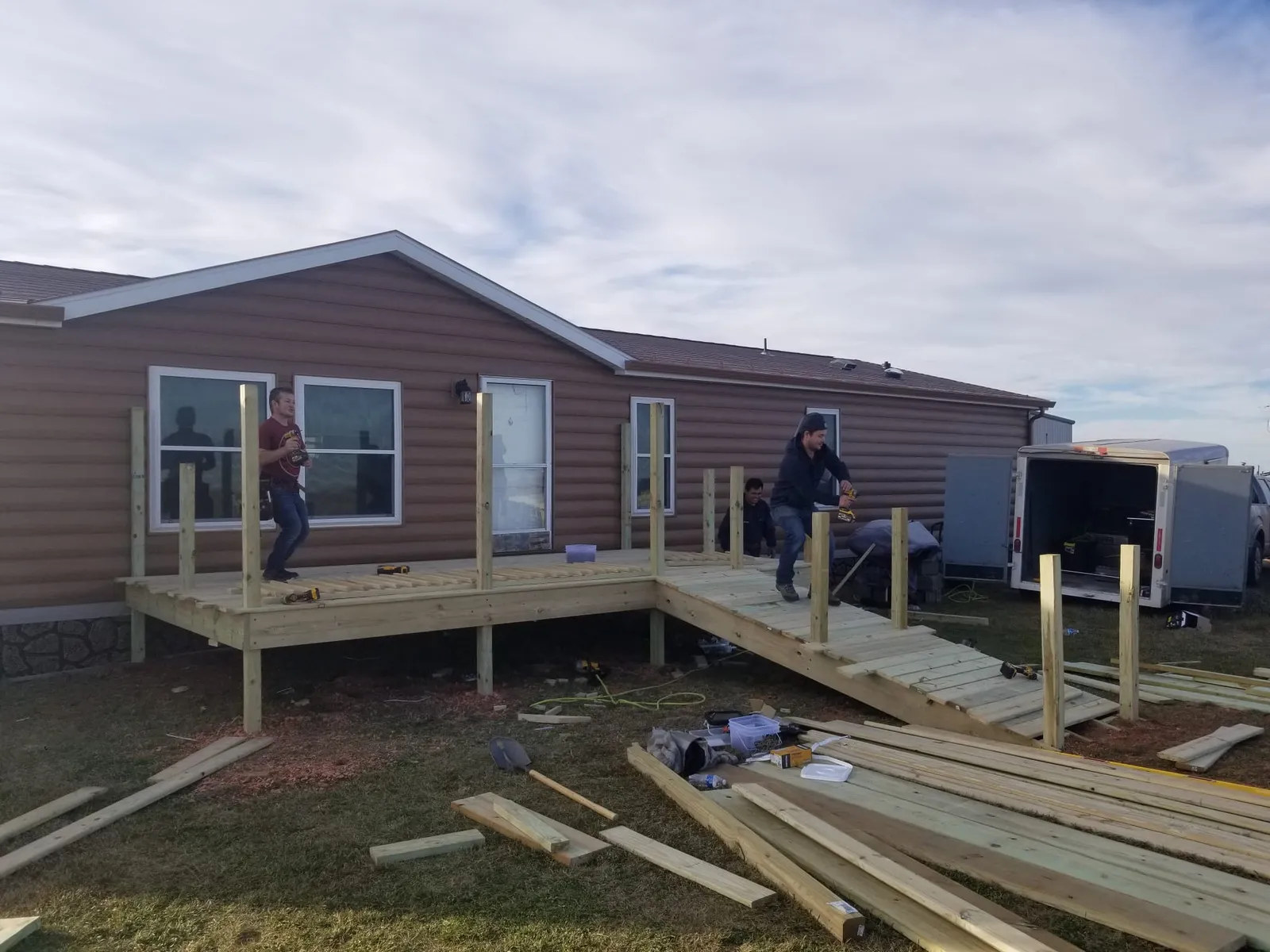 Wood Deck & Ramp Build in New Town, ND